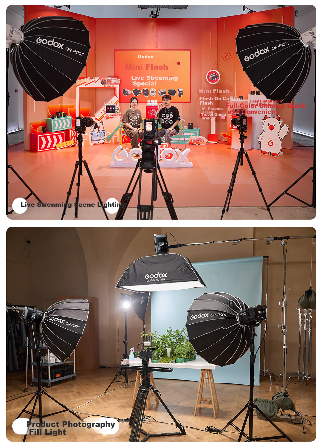 Godox LE600Bi Professional Live Streaming LED Fill Light Bi-Color Photography Video Continuous Light White Version 1