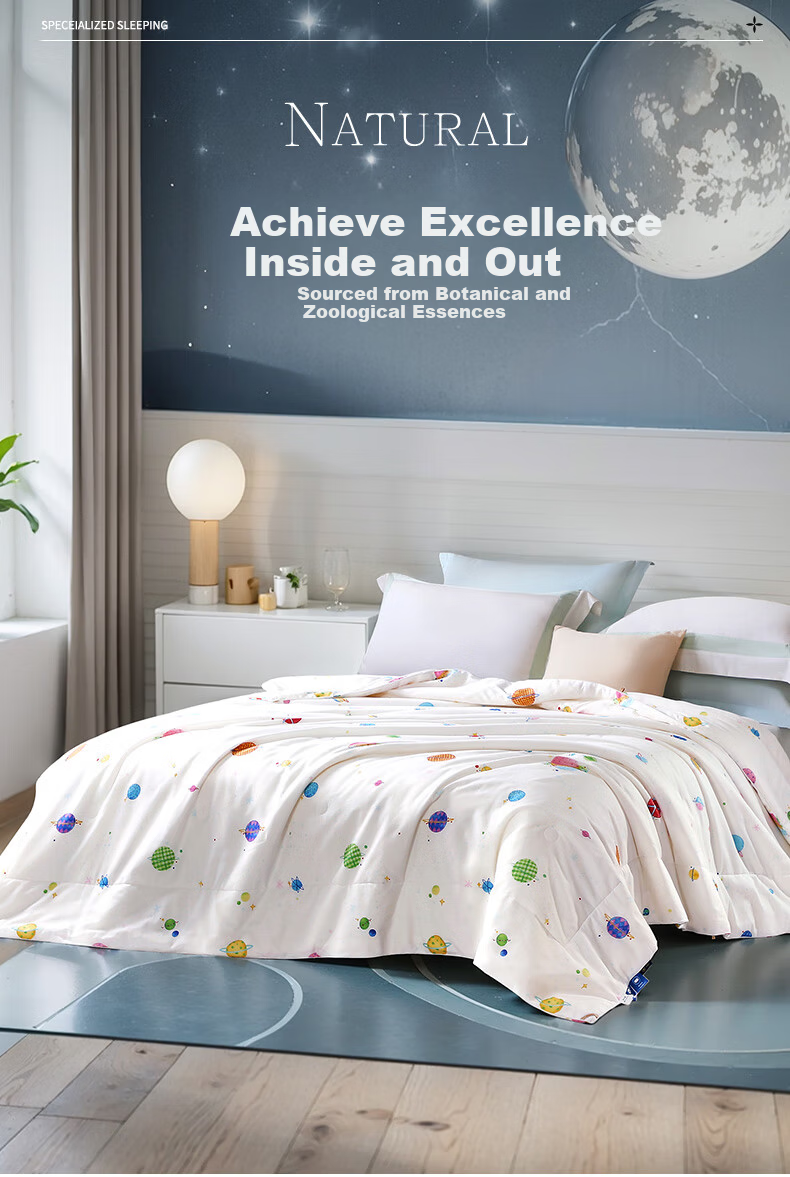Fuanna Children's A-Class 100% Cotton Silk Quilt Single Student Dormitory Spring and Autumn Four Seasons Quilt Core 1.2m Bed 152*210cm 3