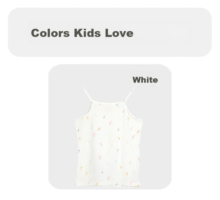 Hodohome Kids Vest Girls Summer Thin Modal Cool Camisole Cute Base Layer Underwear 016 140 7
