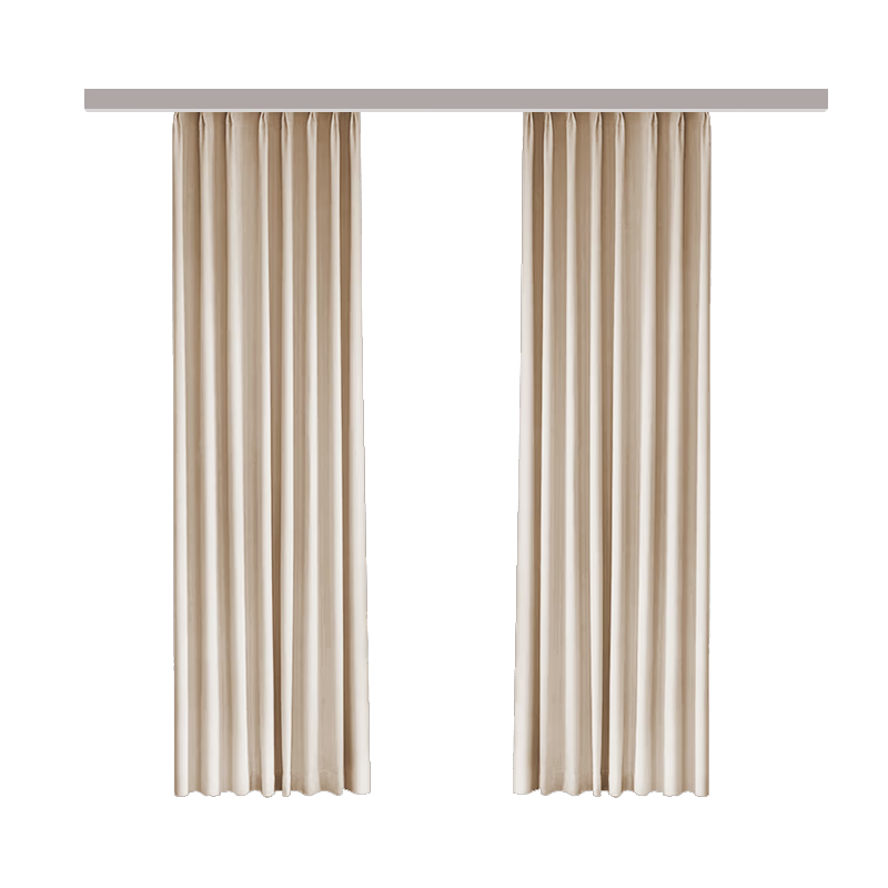 Ali Curtain Blackout Sunshade Curtain No-Drill Home Magic Tape Adhesive Curtain 2m Width x 2m Height Beige