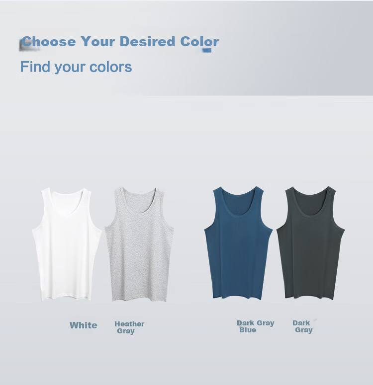 Hodo Men's Antibacterial Pure Cotton Sweat-Absorbing Breathable Simple Sports Vest 2-Pack Summer New Arrival 11