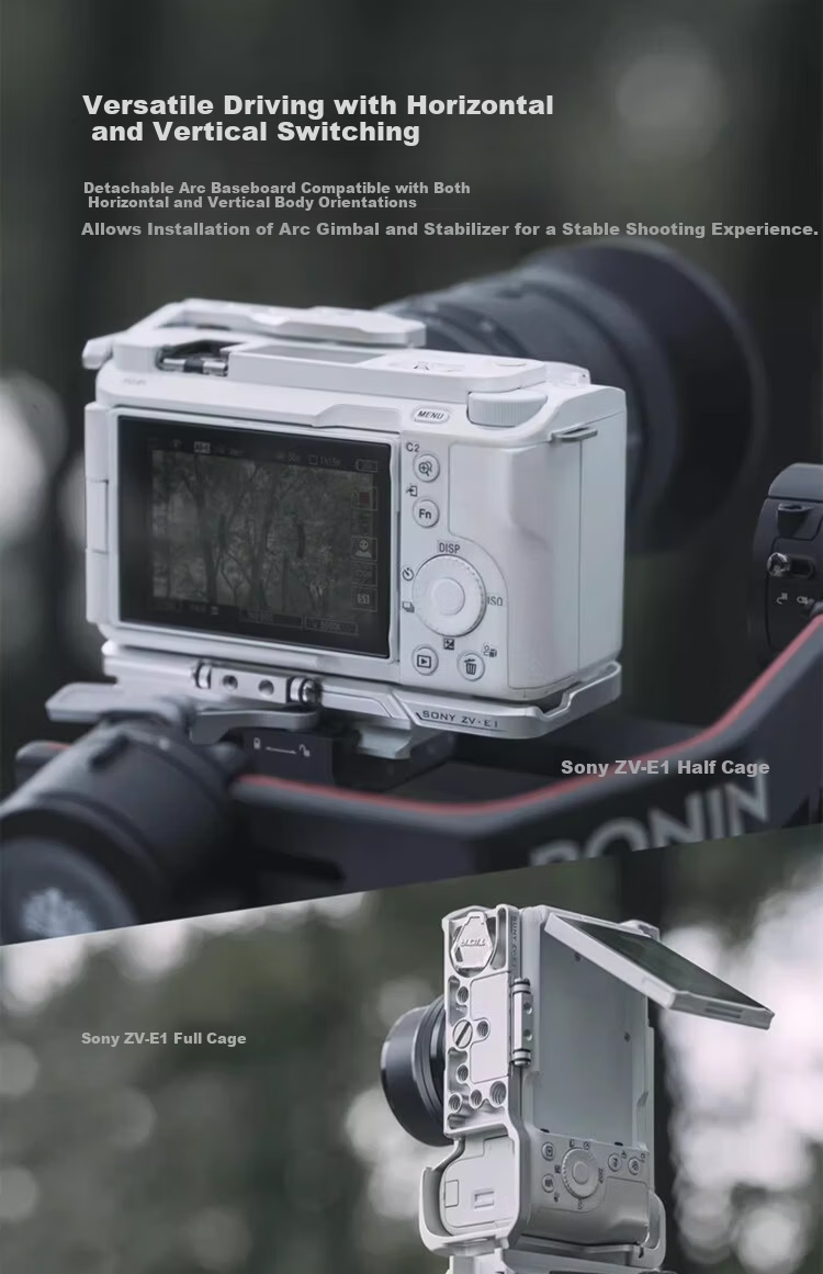 TILTA Iron Head Rabbit Cage Camera Expansion Frame for Sony ZV-E1 Camera Kit Protective Cage Compatible with Sony Mirrorless ZV-E1 Vlog Photography Expansion Accessories Full Cage - Silver 4