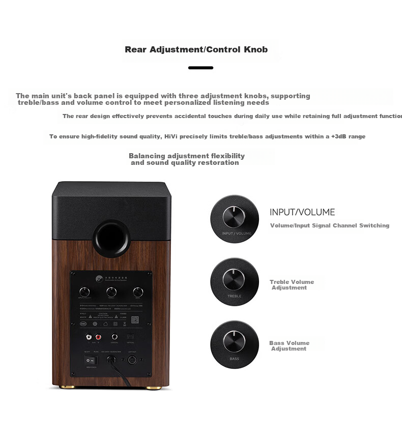 HiVi M200 Neo Wireless Bluetooth Speaker Home Two-Way HiFi Audio TV Computer Study Living Room Desktop Bookshelf Speaker Wood Grain Color 12