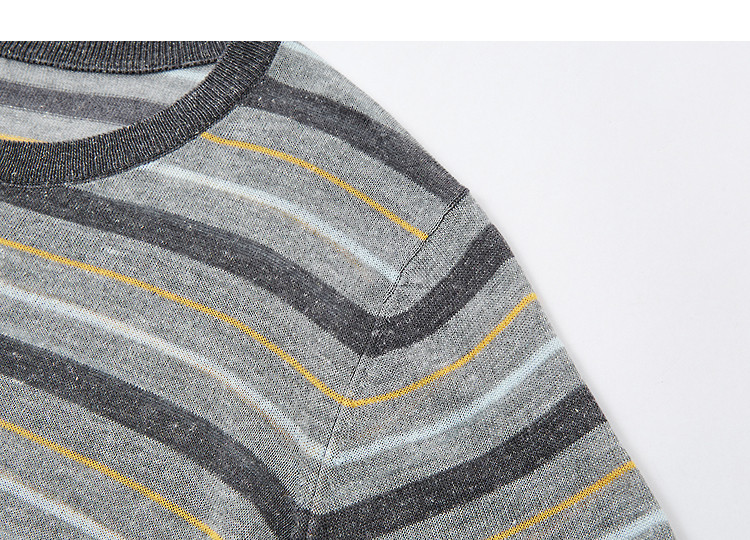 Demana [Mulberry Silk and Wool Blend] Spring College Style Colorblock Striped Stretch Slim Fit Women's Knit Sweater 13