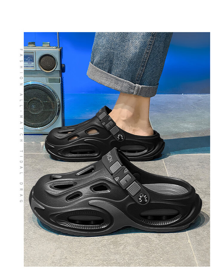 CARTELO Men's Summer 2026 Breathable Closed-Toe Hole Sandals Thick-Soled Casual Sports Beach Slippers for Men 16
