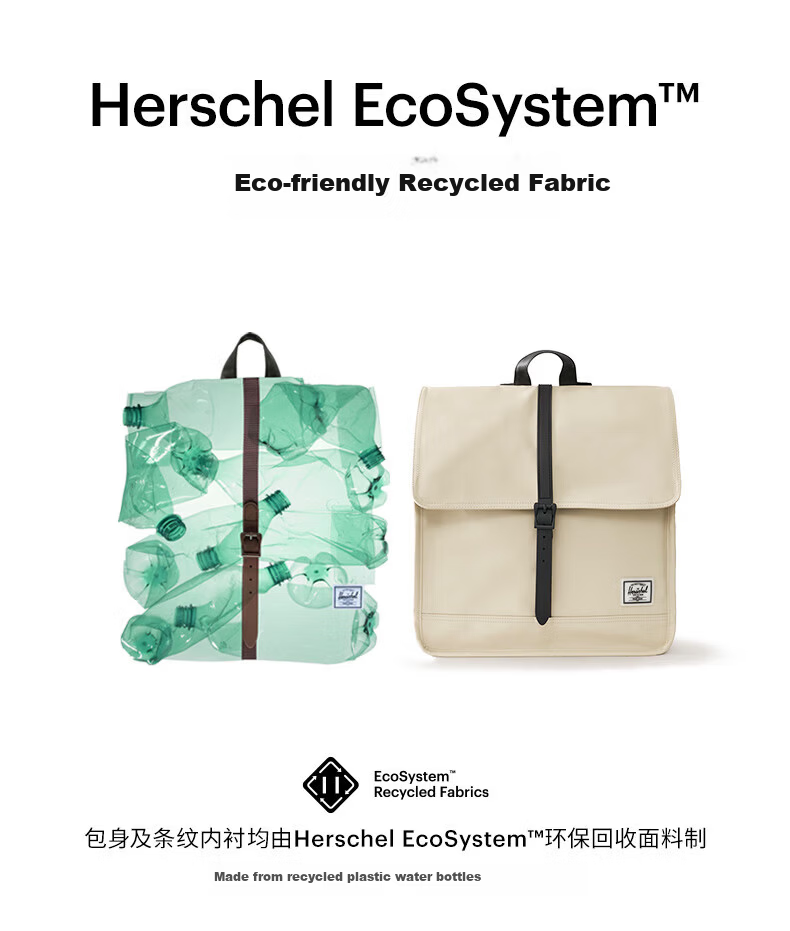 Herschel Canada Herschel Rainproof Series CITY Medium Urban Functional Backpack Statue Gray (Medium 14L) 4