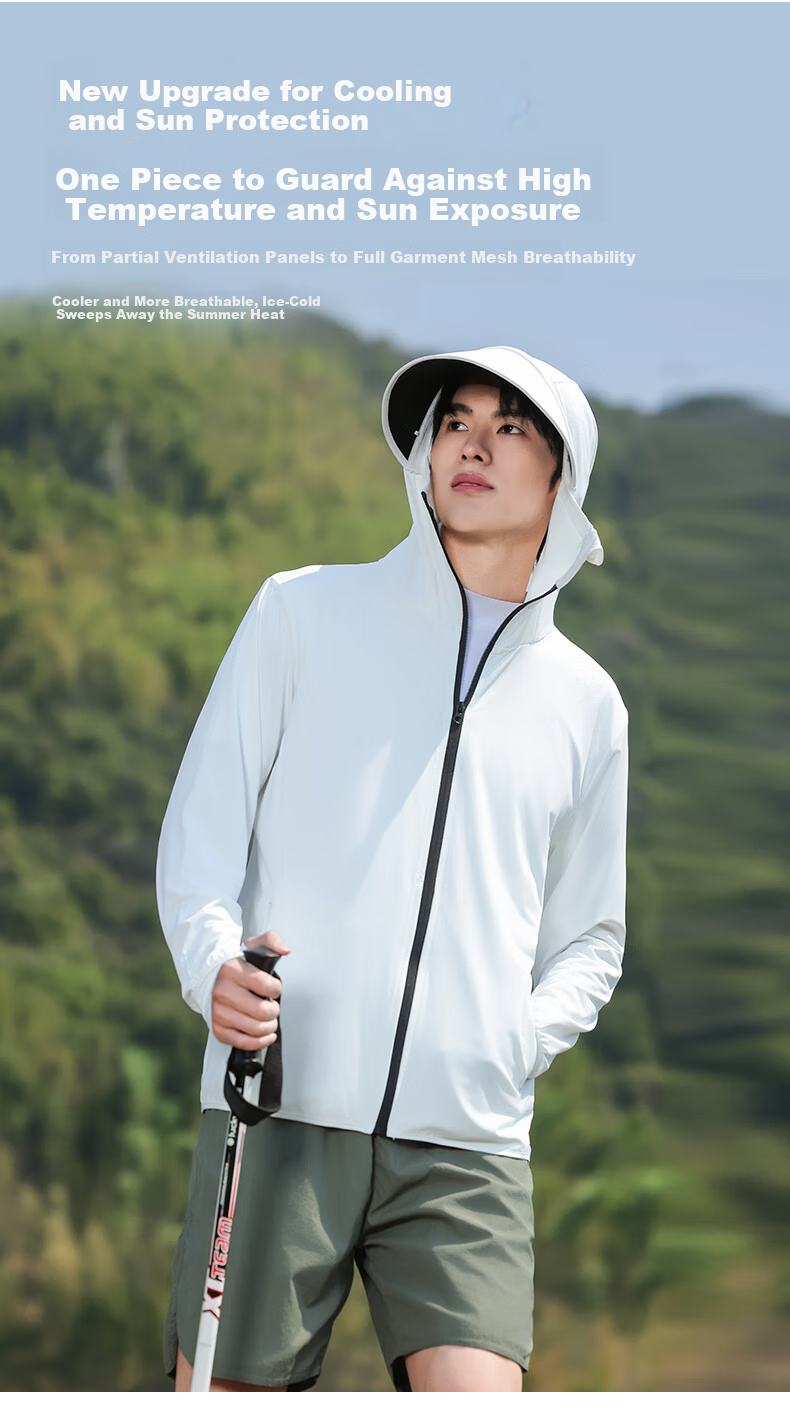Combo Men's Ice Silk Summer UV Protection Ultra-Thin Breathable Cycling Outdoor Sun Protection Jacket Women's Fishing Coat 9