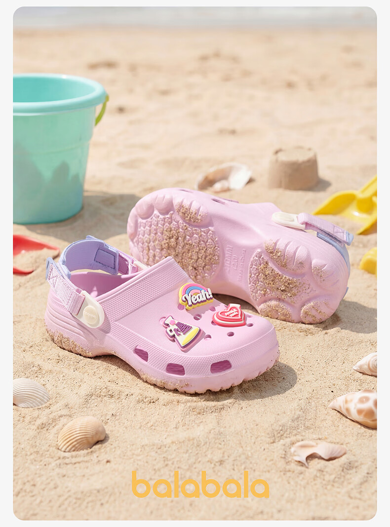 Balabala Kids Summer Slippers Boys Indoor Cute Hole Shoes Soft Sole Lightweight Cartoon Beach Shoes 17