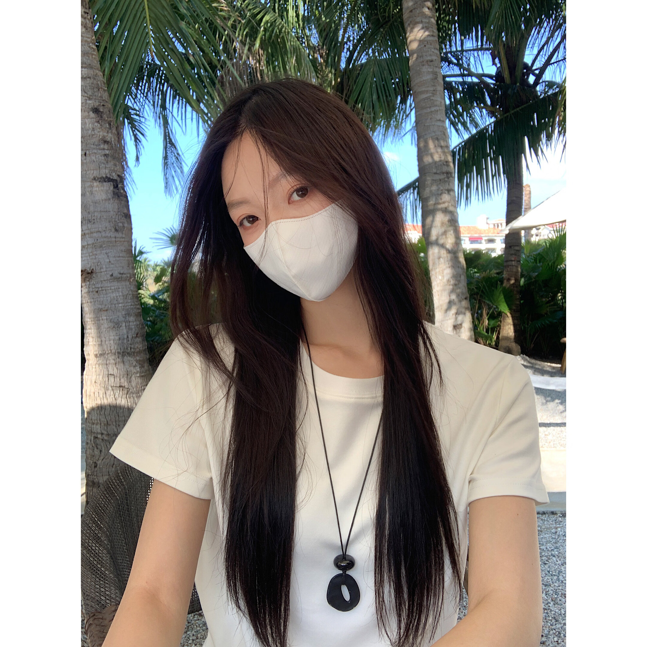 ICH MODE Minimalist Paper Doll Short Sleeve Women's T-Shirt Summer Simple Cool Base Shirt Solid Color White S