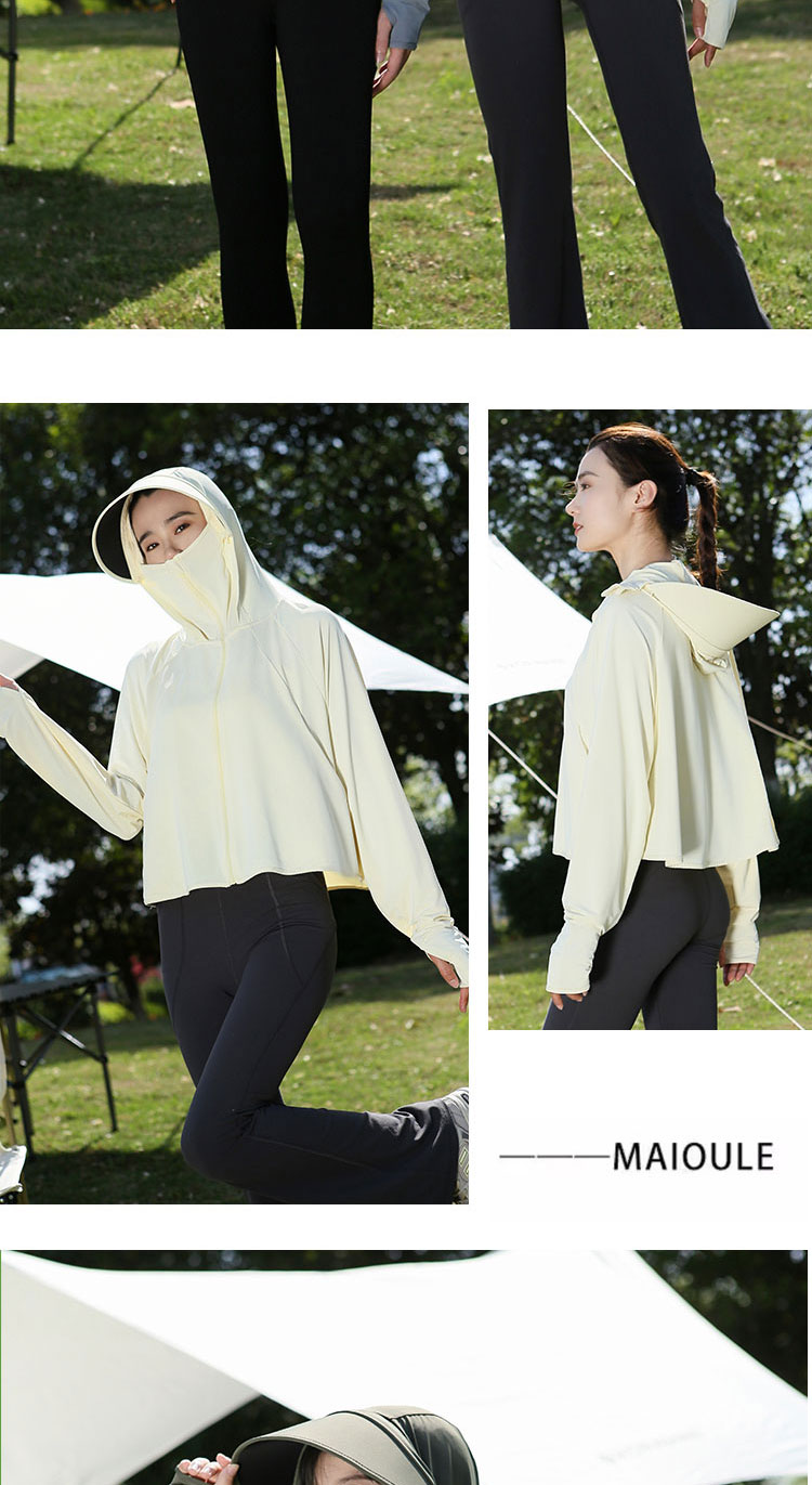 Combo Women's Sunscreen Jacket New UV Protection Ice Silk Cooling Summer Ultra-Thin Breathable Outdoor Cycling Loose Sun Protection Shirt 12