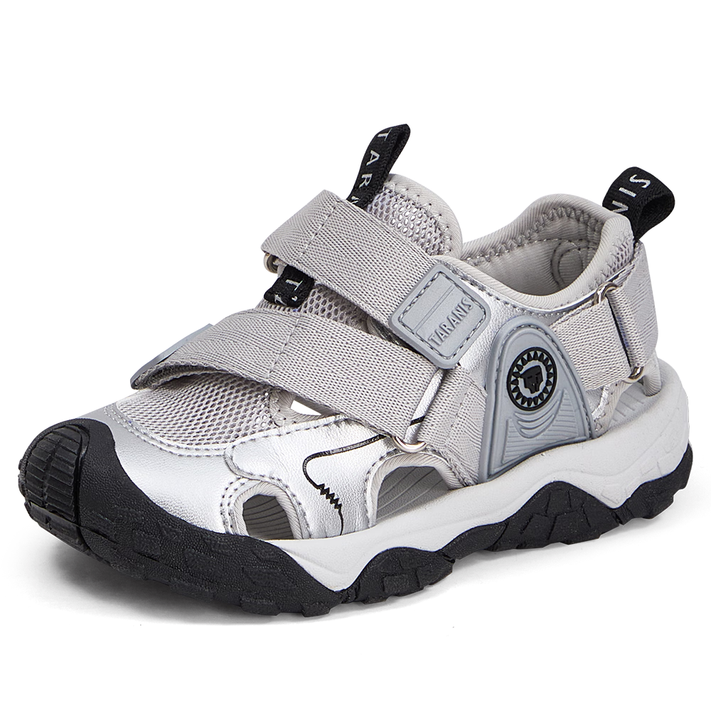 TARANIS Summer Kids Water Wading Sandals Outdoor Creek Shoes Girls Baby Water Shoes Boys Sports Sandals Gray/Silver Size 29