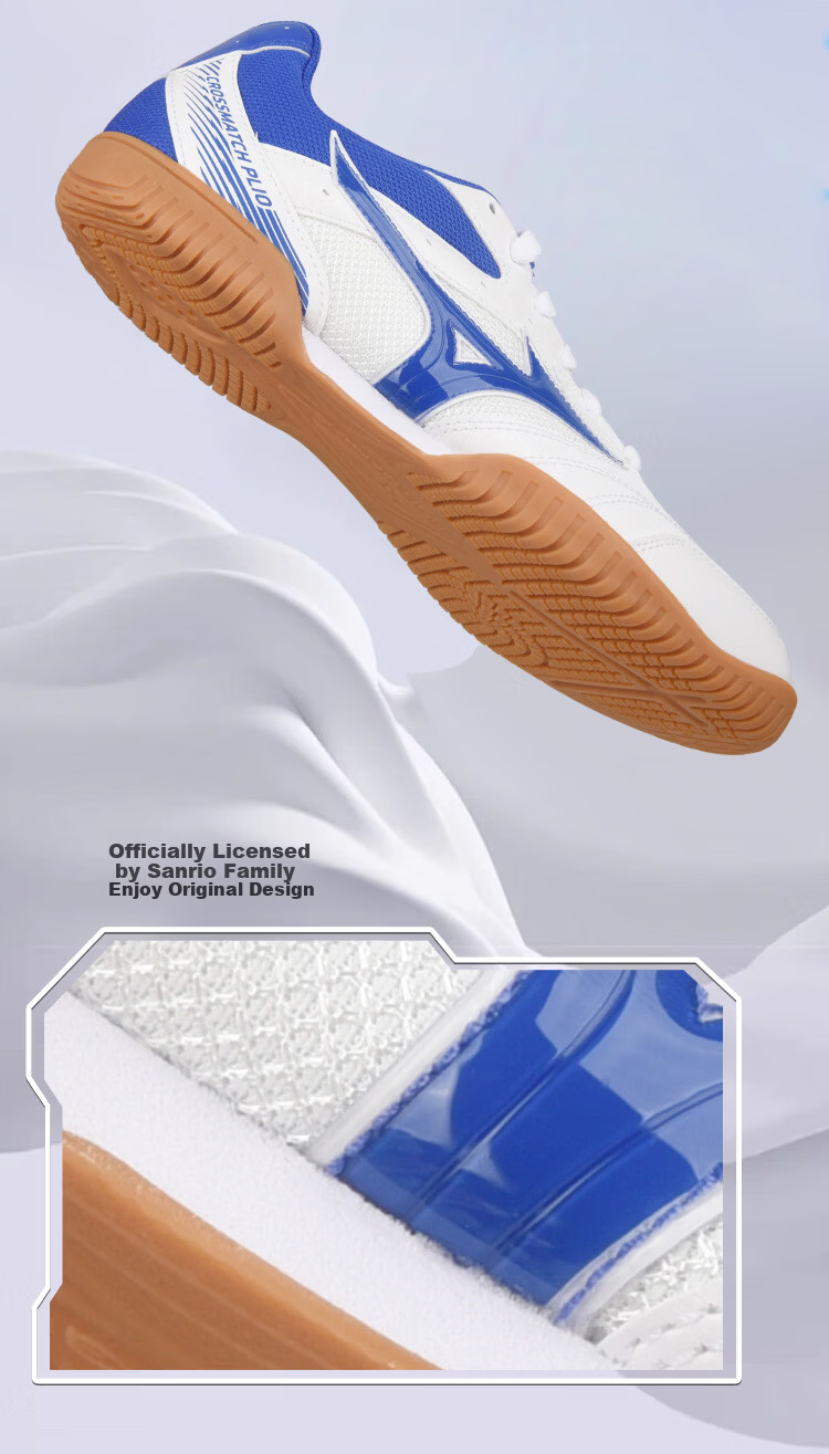 MIZUNO Table Tennis Shoes Men Women Professional Breathable Durable Non-Slip Sports Training Shoes 183021 White Blue Red Size 42 7