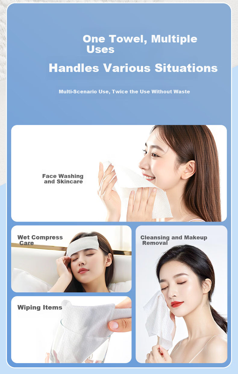 COTTON SHOOTS Facial Towel 60 Sheets*1 Pack 100% Cotton Soft Disposable Towel Boxed 20*20CM 16