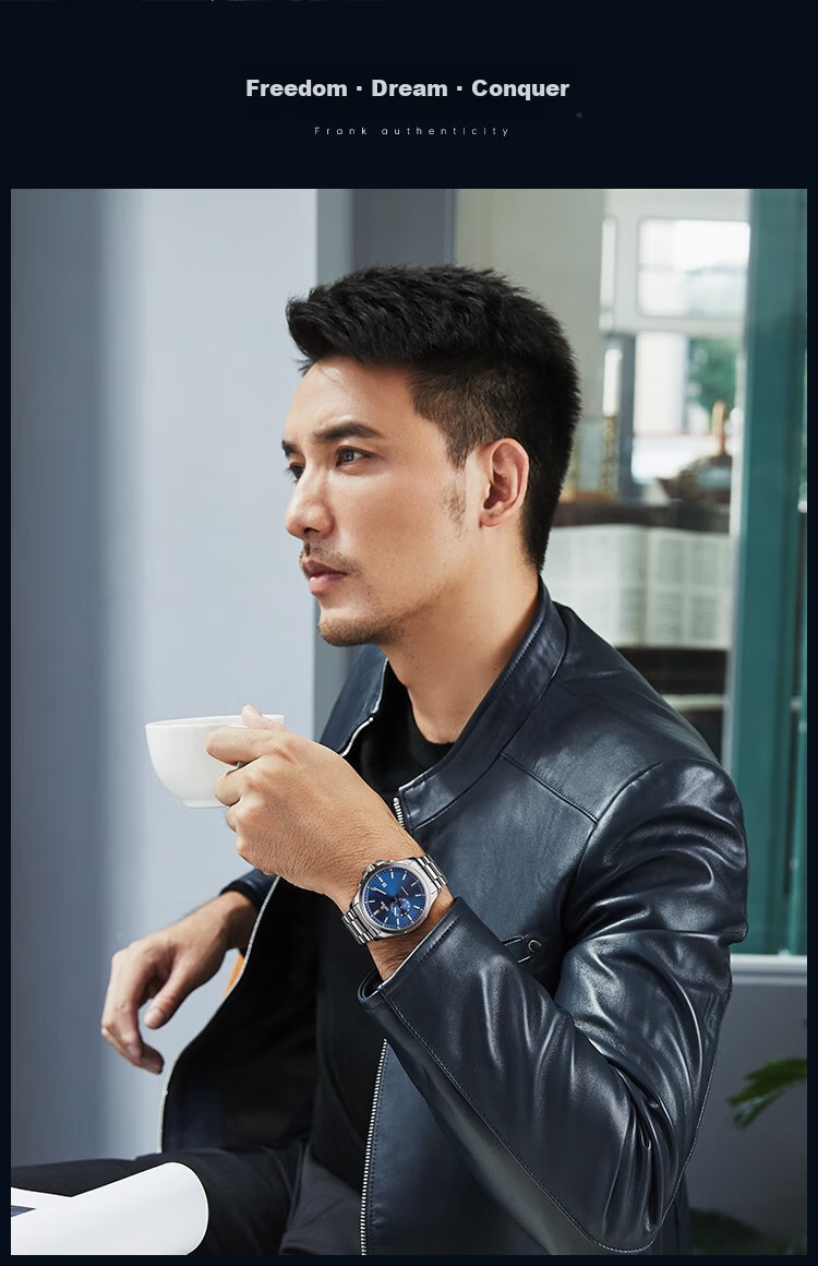EBOHR Men's Automatic Mechanical Watch Fashion Calendar Stainless Steel Band Male Wristwatch New Year Valentine's Birthday Gift 8