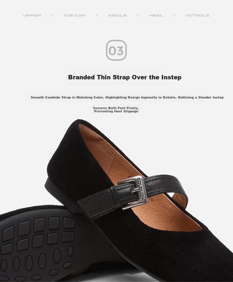 Goldlion Women's Vintage Round Toe Single Strap Flat Mary Jane Shoes Grandma Shoes G656540173 Black Size 35 7