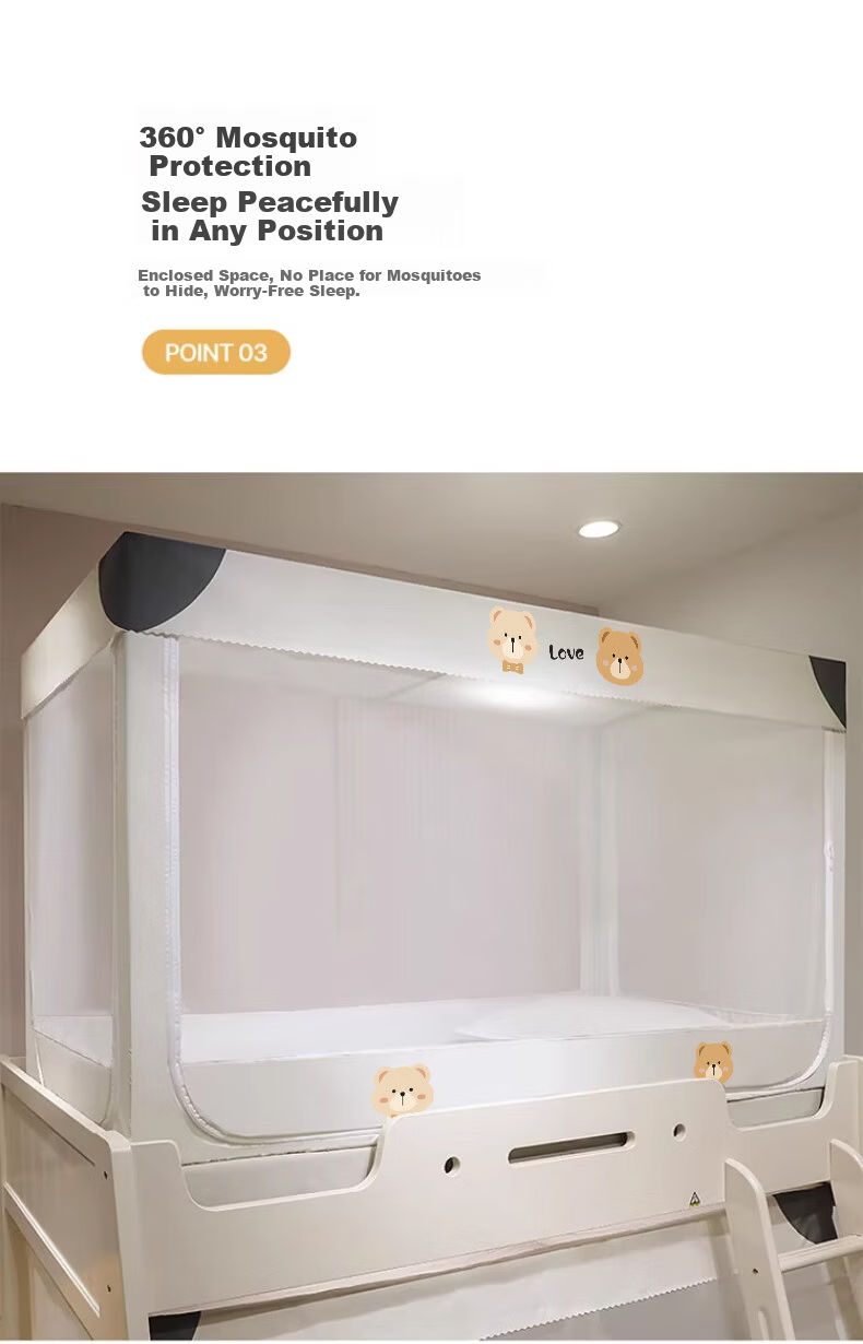 MUJI Class A Dormitory Mosquito Net for Students, Children's Bunk Bed Double-Layer Trapezoidal Three-Door, 0.9m Bed 10