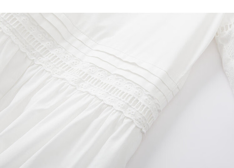 Demana Fresh Cotton Summer Elegant Tassel Ribbon Waist Slimming Conceal Body Dress for Women High-End Feel 13