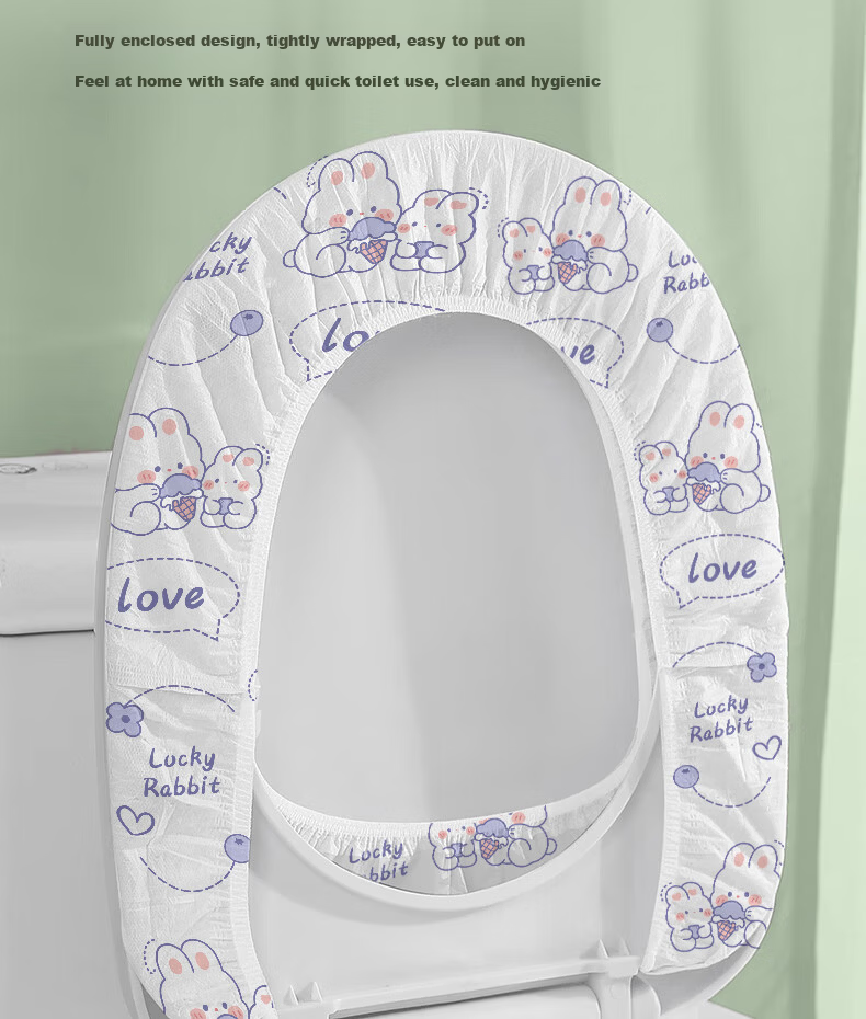 JAJALIN Disposable Toilet Seat Covers Non-woven Fabric Printed Travel Hotel Home Toilet Seat Cushion 10-Pack 12