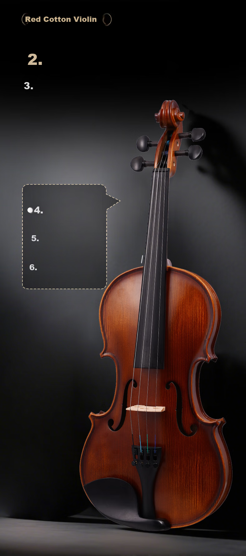 Kapok Handmade Solid Wood Violin Student Children's Beginner Practice Violin Adult Starter NS-30 4/4 3