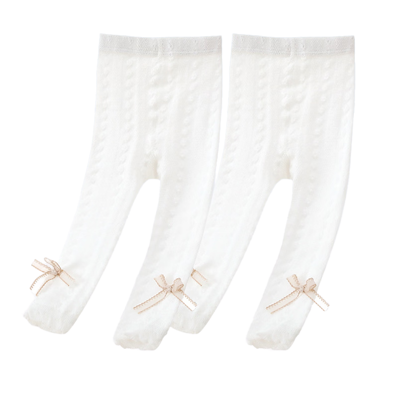 Langsha Girls' Summer Thin Tights Mesh Baby Leggings White Children's Pantyhose for Skirts
