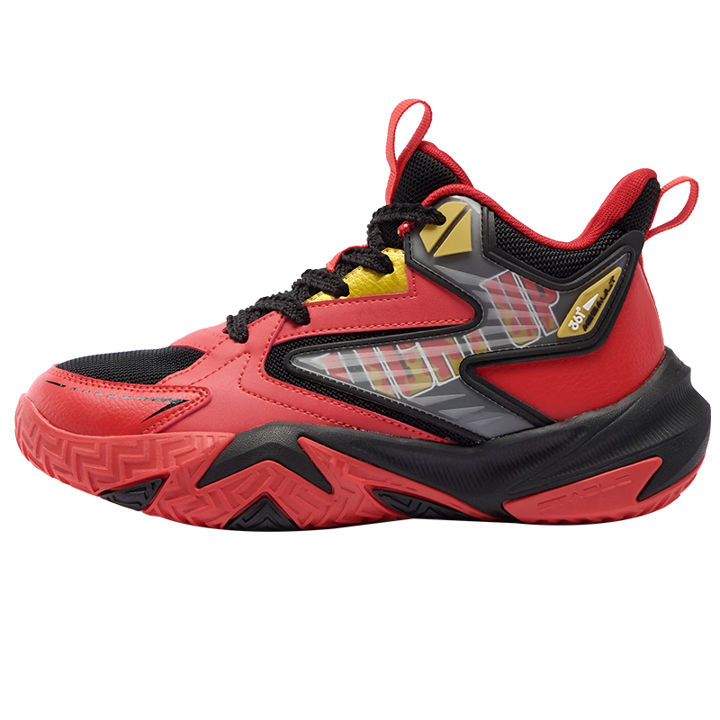 361° Kids Basketball Shoes 25 Winter Youth Professional Hardcourt Durable High-Elastic Shock Absorption Sports Shoes Black Size 35