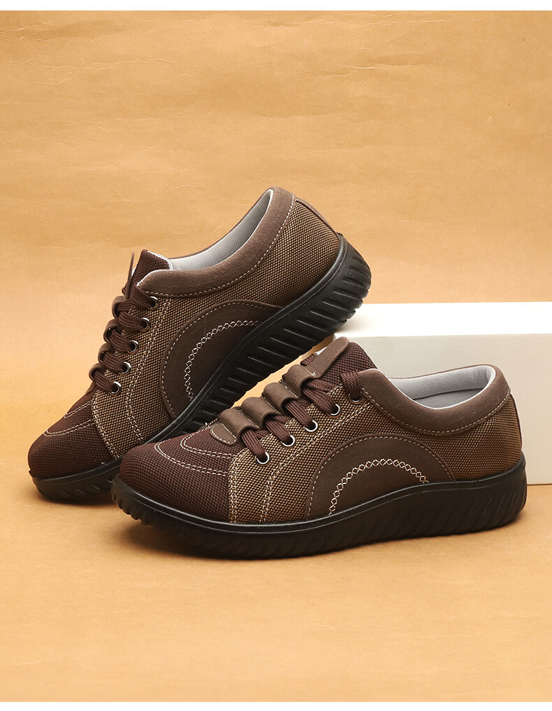 Lifeng Old Beijing Cloth Shoes Women Spring Mom Shoes Lightweight Breathable Casual Comfortable Sports Shoes Red Lace-up Flats Size 37 13