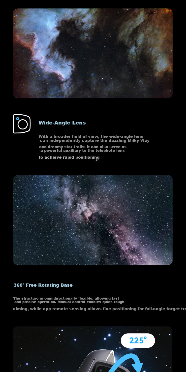 DWARFLAB DWARF Mini Smart Astronomical Telescope Equatorial Mount Mode Nebula Sun Moon Milky Way 9