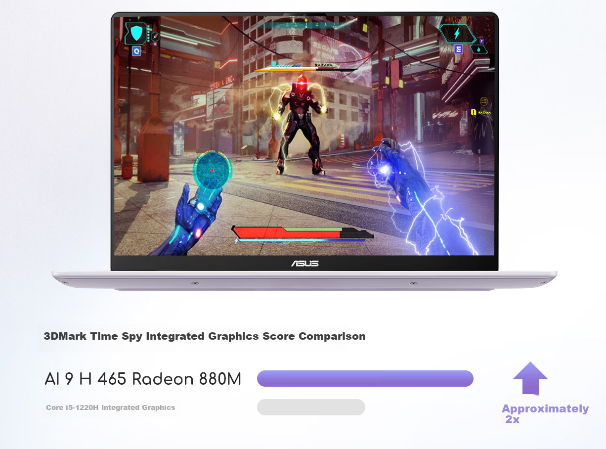 ASUS Adou 14 Air 2026 Ultra-Lightweight AI Laptop AI9 H 465 32GB 1TB 2.8K High Refresh 1100nits Long Battery Life [National Subsidy] Blue 19