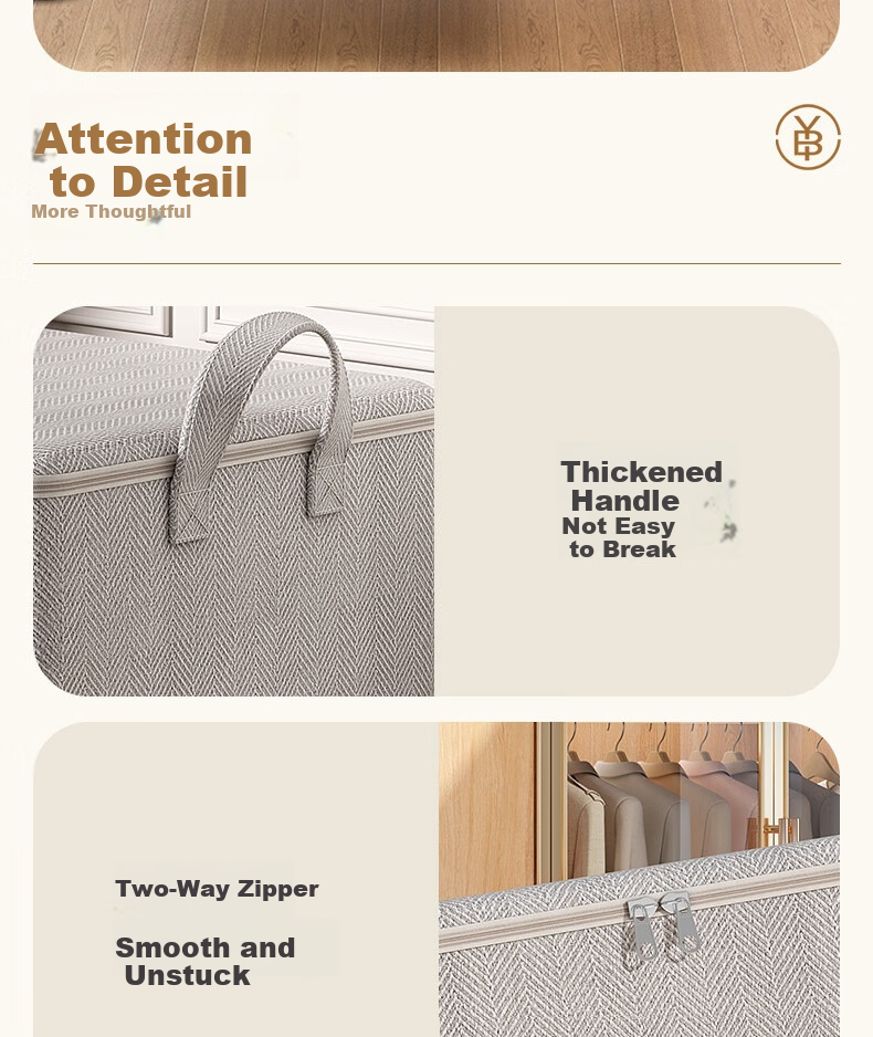 Bingyou Large Capacity Clothes Storage Bag Quilt Storage Box Organizer Moving Packing Storage Basket Box Tool 11