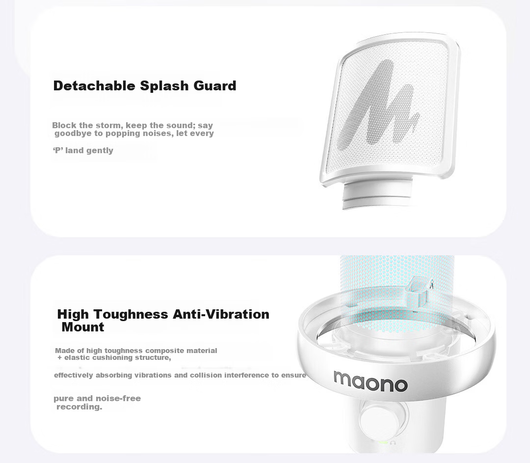 Maono Wireless Microphone Live Singing KTV Condenser Microphone Professional Built-in Sound Card Computer Mobile Recording Dedicated Device Software Reverb Tuning DM40Live Desktop Model 31