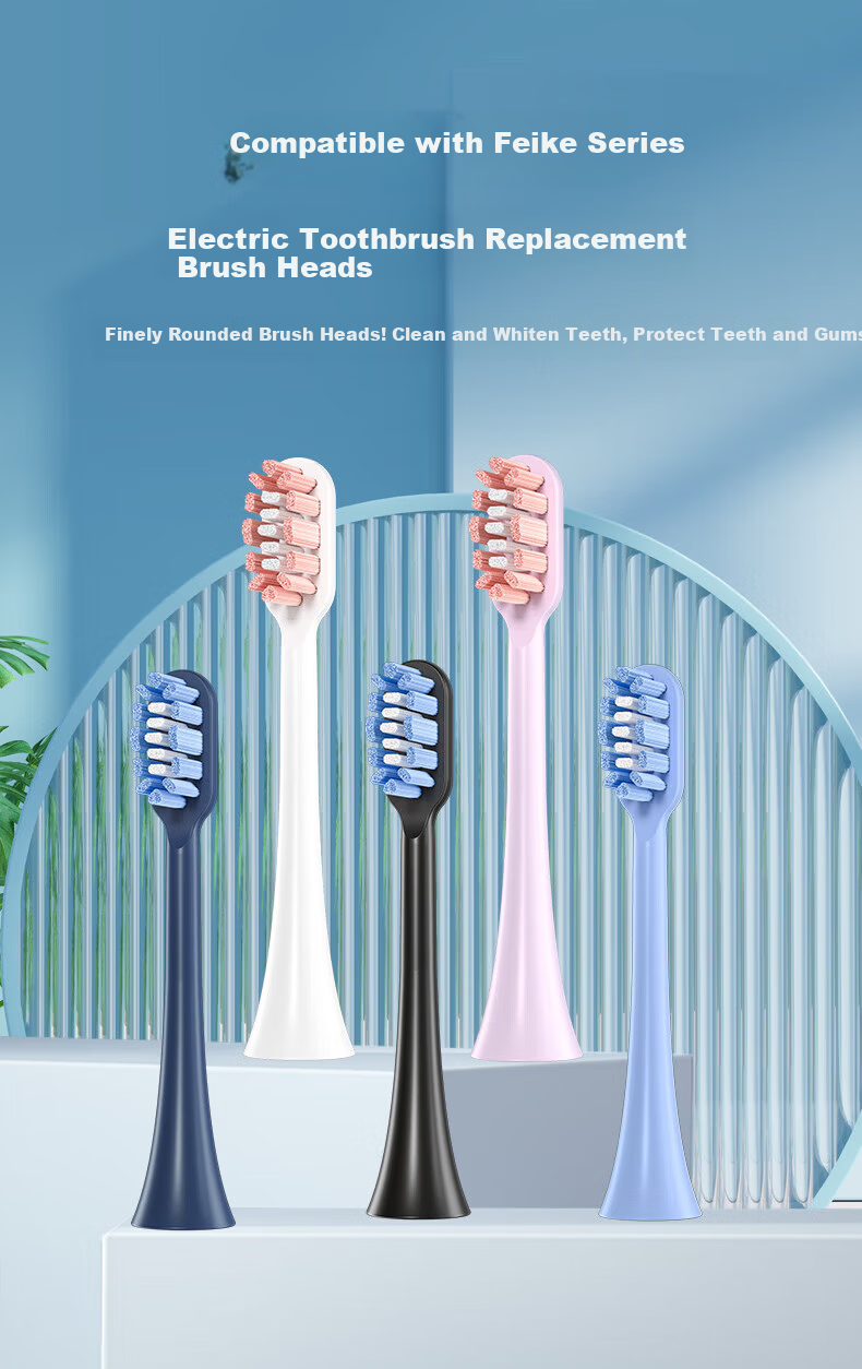 Dong Nai Lun Compatible Replacement Brush Heads for Feike Electric Toothbrush FT7105/FT7106/FT7205/FT7108/TH01, Universal Fit, Romantic Pink, 8-Pack 1
