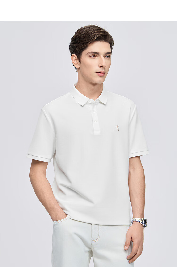 Dance with Wolves [Instant Cooling] Premium Fabric Summer Men's Commuter Antibacterial Short Sleeve Polo Shirt 001 Black XL 18