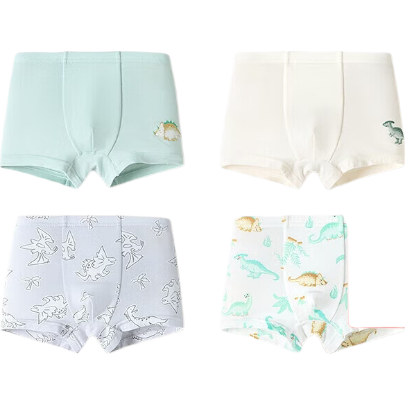 BALABALA Children's Cotton Boxer Briefs, Boys' Anti-Exposure Shorts, Baby Modal Shorts, Four-Pack, 208925170104