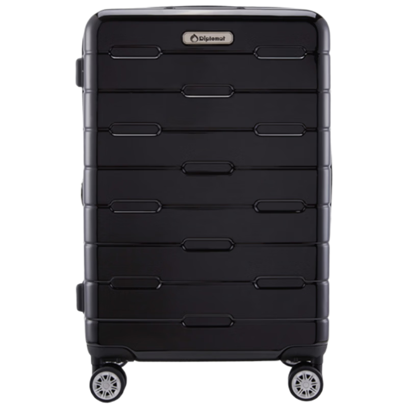 Diplomat Expandable Trolley Travel Suitcase with Password Lock TC-685 Matte Black 26 Inch