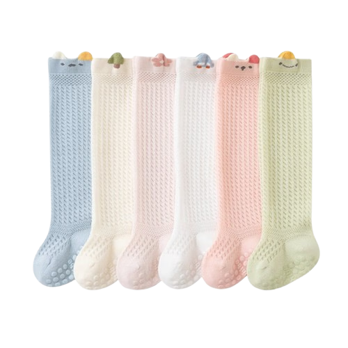 Five Cotton Children's Socks Summer Thin Mesh Socks Infant Baby Over-the-Knee Anti-Mosquito Socks