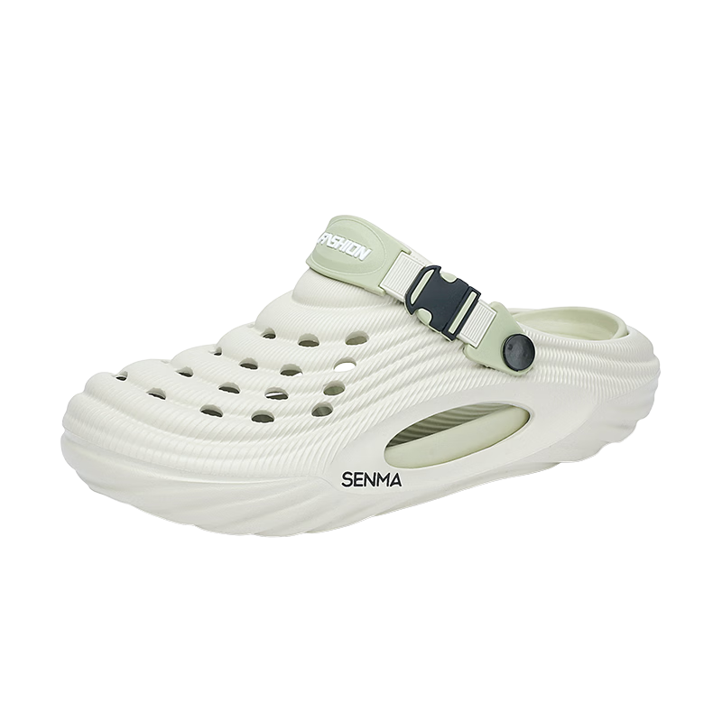 Senma Men's Hole Shoes 2026 New Summer Hot Style Outdoor Non-slip Closed-toe Slippers Dual-use Driving Beach Sandals