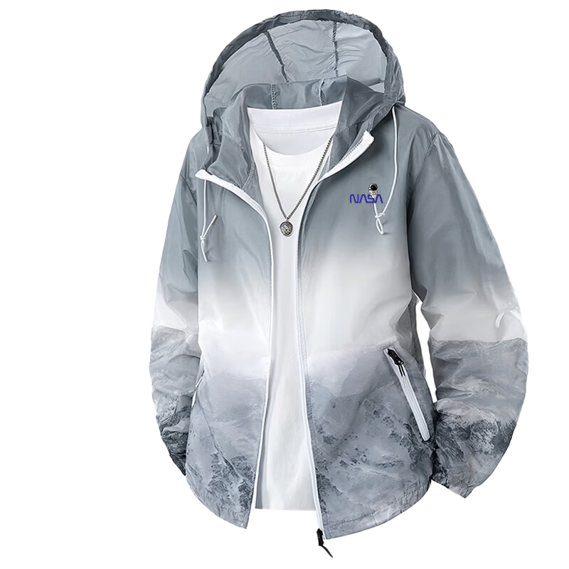 NASA MARVEL Men's Summer Lightweight Sun Protection Jacket Quick-Dry Cooling Skin Jacket Blue L