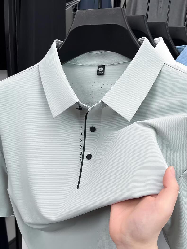 ROMON Ice Silk Sun Protection Polo Shirt Summer Men's Thin Cool Quick-Dry Fashion Casual Youth Short Sleeve T-Shirt 15