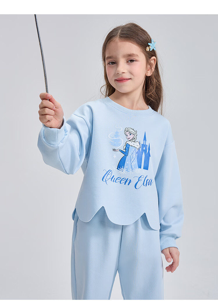 Disney Kids Sweatshirt and Sweatpants Set Girls Spring Autumn 2026 New Stylish Big Kids Top and Pants Two-Piece Set 10