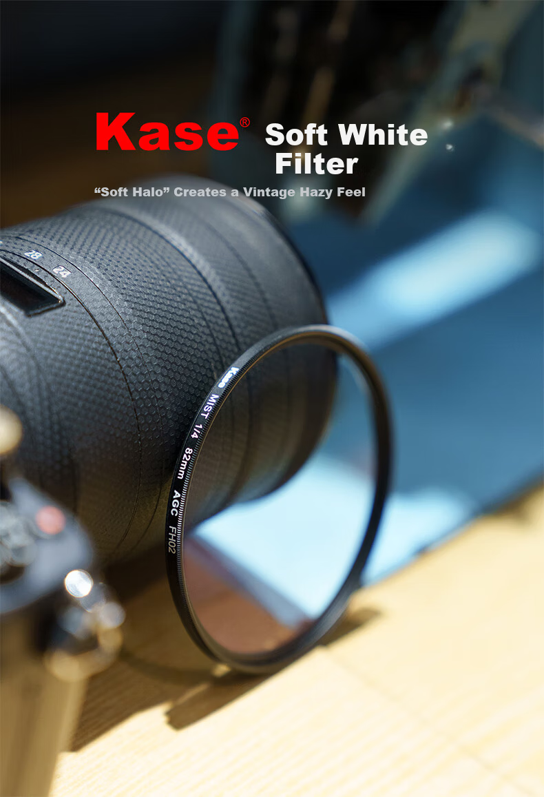 Kase White Soft Quarter Filter Soft Light Lens Soft Focus Lens Hazy Lens Portrait Beauty Lens Camera Dreamy Creative Photography Filter 67mm 1