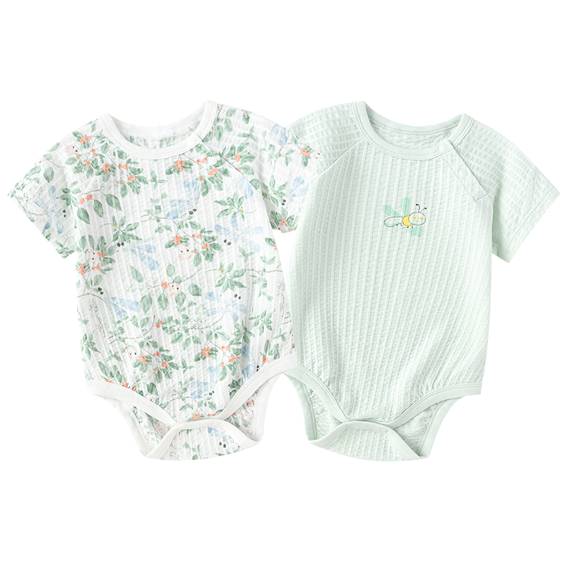 BALABALA Baby Romper, Boys' Onesie, Girls' Crawling Suit, Summer 2025 Two-Piece Set, Fresh And Comfortable, 209225137203