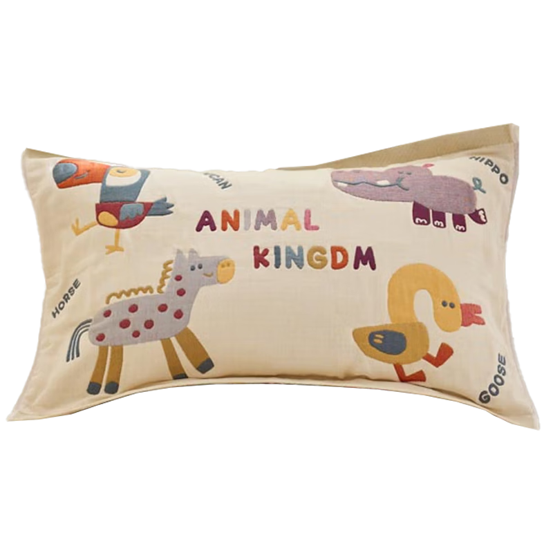MUJI A-Class 100% Cotton Four-Layer Gauze Pillowcase All-Season Pure Cotton Anti-Slip Pillow Cover Single 52*78cm
