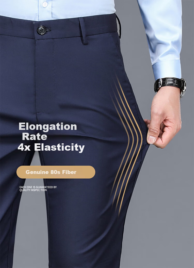 Romon Men's Non-Iron Business Dress Pants Casual Stretch Straight-Leg Dad Pants Black Thin 30 9