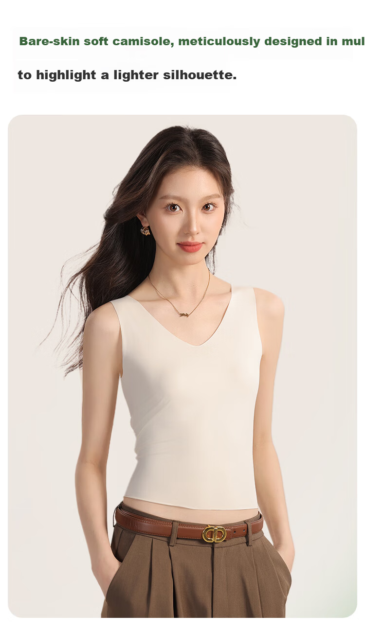 MiiOW Ice Silk Seamless Women's Camisole Vest [Cooling and Anti-See-Through] Summer Short Crop Top 2 White M 6