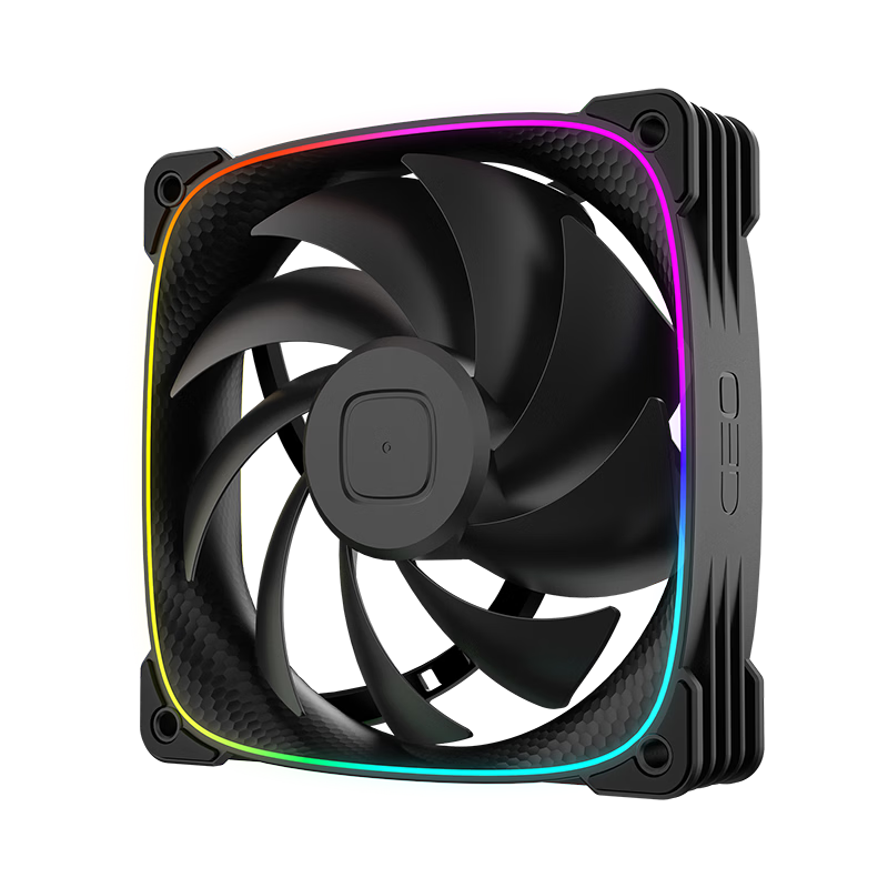 Geometric Future Dragon Scale 3003B-12 PC Case Cooling Fan 12cm ARGB PWM Smart Daisy Chain Thick Blade Black Single Pack