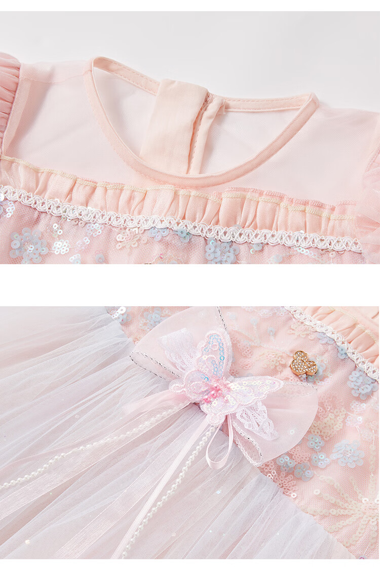 Disney Girls Elsa Princess Dress Summer 2026 New Stylish Lolita Children's Birthday Party Dress Puffy Skirt 18