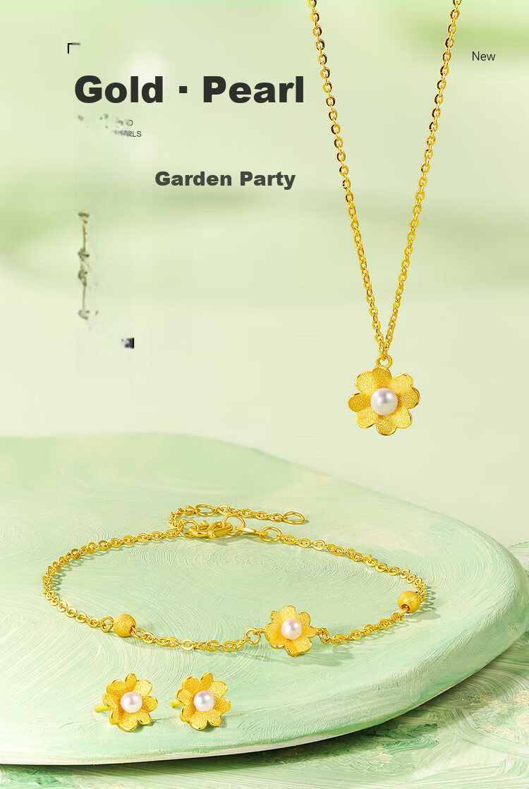 ZLF Garden Party Gold Necklace for Women with Pearl Pendant Women's Day Gift X0613050 Approx. 3.67g 40+5cm 1