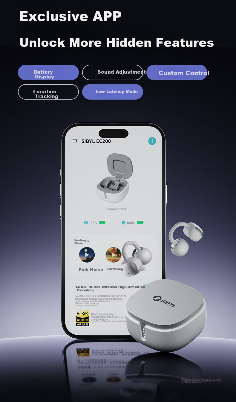 Sibyl EC200 Bluetooth Bone Conduction Ear Clip Wireless Open-Ear Sports Running Headphones 2026 New Model Long Battery Life Noise Cancelling High-Quality Sound Non-In-Ear Ear Hook 23