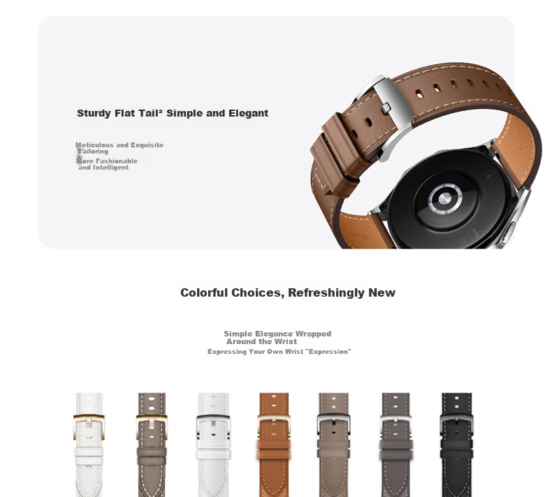 Biaodai Ge Genuine Leather Watch Strap for Huawei GT6/6 Pro/GT5/5 Pro/Watch 5/4/4 Pro/3 Pro GT4 High-End Sports Band for Men 46/48MM Brown 3