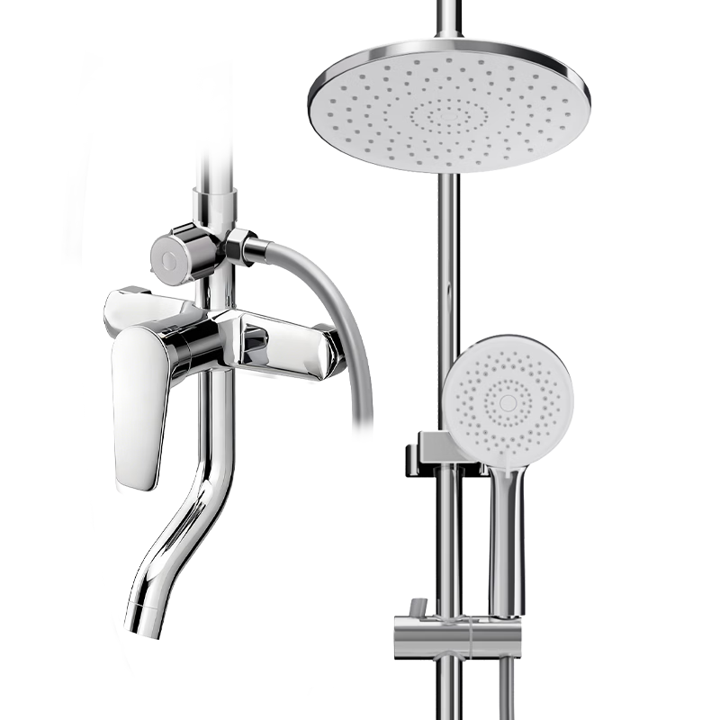 Jingmi Premium Shower Set Brass Body Faucet High-Pressure Shower Head Bathroom Shower System